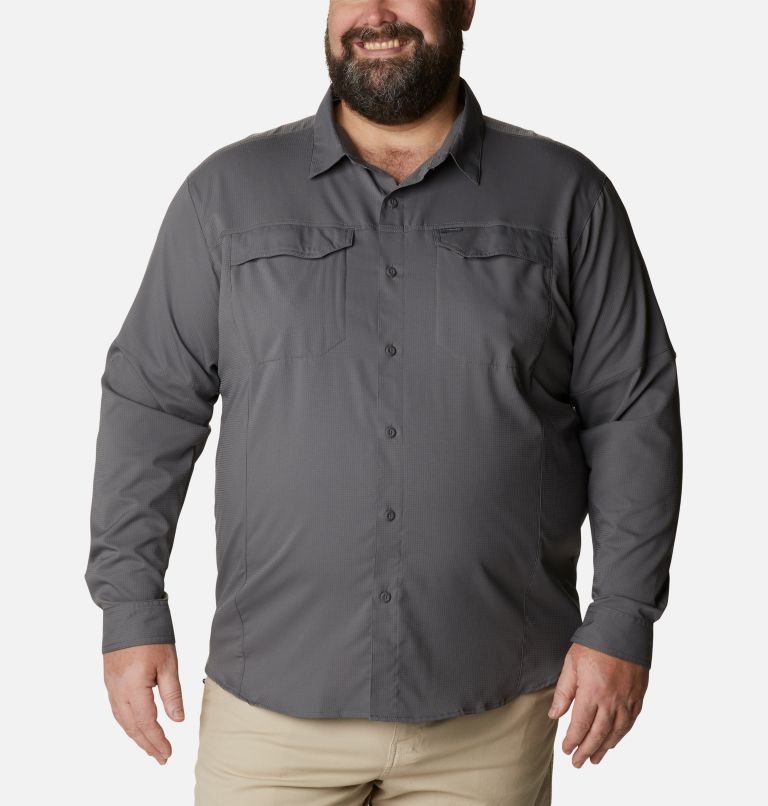 Men\'s Columbia Silver Ridge Lite Long Sleeve Shirts Dark Grey | Plus Size CA-KC08L